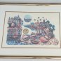 Hand Signed Amram Ebgi City of Jaffa 168/950 Embossed Judaica Art Litho Print