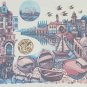 Hand Signed Amram Ebgi City of Jaffa 168/950 Embossed Judaica Art Litho Print