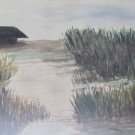 1978 Signed Lydia Forte Santiago Framed Original Landscape Watercolor Painting