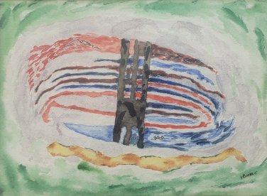 1971 Original & Vintage Signed H. Burr Abstract Art Framed Painting