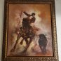 Rare & Signed Robert Barnete Bull and Matador Painting Spain - Spanish Era