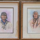 (2) Vintage & Hand Signed By Robert Carter Native American Indian Framed Prints (2) Vintage & Hand Signed By Robert Carter Native American Indian Framed Prints