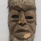 Vintage Mexican Folk Art Dance Mask Carved Wood Porcupine Quills Armadillo
