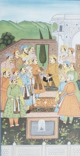 WOW! Original Mughal Indian Sikh Hindu Traditional Folk Art Painting on Silk #1
