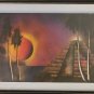 Signed Gudmundur Myrdal MAYAN PYRAMID TEMPLE Mixed Media Spiritual Graffiti Art