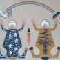 Rare Joe Smith "Father Sky, Mother Earth" Navajo Yeis Sand Painting Framed Art