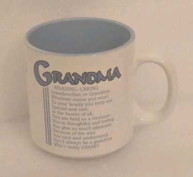 Grandma Name Meaning Caring Blue Letters Coffee Mug Cup PAPEL Poetry, Marci G