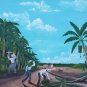 1983 Hand Signed LEONIDAS Banana Plantation Farm Landscape Art Painting Honduras