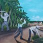 1983 Hand Signed LEONIDAS Banana Plantation Farm Landscape Art Painting Honduras
