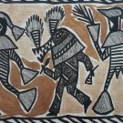 Vintage Framed African Textile Art Korhogo Mud Cloth Senufo Tapestry Ivory Coast