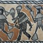 Vintage Framed African Textile Art Korhogo Mud Cloth Senufo Tapestry Ivory Coast