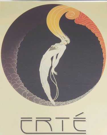 Signed Vintage 1979 Erte "L' Amour" Gold Foil Poster Print Art Mirage Editions
