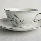 (1) Royal Heiden RHE3 TEA CUP & SAUCER Aqua Gray Flowers Bavaria Germany China (1) Royal Heiden RHE3 TEA CUP & SAUCER Aqua Gray Flowers Bavaria Germany China
