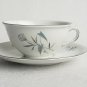 (1) Royal Heiden RHE3 TEA CUP & SAUCER Aqua Gray Flowers Bavaria Germany China