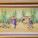 Original Ambroise Domec Haitian Countryside Landscape Folk Art Painting Haiti