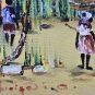 Original Ambroise Domec Haitian Countryside Landscape Folk Art Painting Haiti