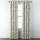 (1) JCPenney Sullivan Yellow Floral Blooms Blackout Grommet Curtain 50 X 84