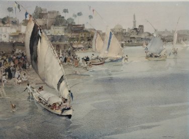 William Russell Flint "Holiday After Ramadan" Hand Signed Ltd Ed Lithograph Art