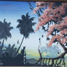 Vintage Signed JULIO CESAR Tropical Caribbean Landscape Painting Puerto Rico Vintage Signed JULIO CESAR Tropical Caribbean Landscape Painting Puerto Rico