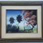 Vintage Signed JULIO CESAR Tropical Caribbean Landscape Painting Puerto Rico