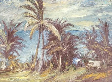 WOW! Rare Original & Signed E. Willentz Haitian Caribbean Landscape Art Painting