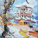 WOW! 1983 Rare Signed Morris Katz Art Textured Oil Painting on Masonite Board