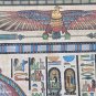 Framed Egyptian God Horus & Osiris and Pharaoh Sity Papyrus Art Signed Painting