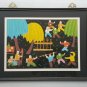 Signed Chinese Oriental Kung - Fu Martial Arts School Naif Asian Painting China