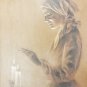 Rare Signed Woman Shabbat Shabbos Candles Judaica Jewish Israel Hebrew Art Print