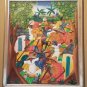 Signed W. Nelson Haitian Art Village Painting Haiti Galeria De Arte Jose Diaz