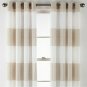 (1) JCP Home Metallic Stripe Pebble Beach Grommet Sheer Curtain Panel 50 X 84