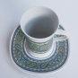 Rare & Vintage Sango Rubaiyat Quadrille 7015 Tea Cup & Saucer Set Made In Japan
