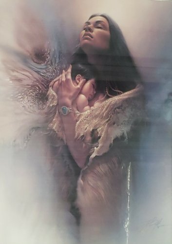 Vintage Lee Bogle Framed &acirc;��The Blessing&acirc;�� SIGNED COA 885/1500 Native Indian Art