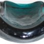 Vintage 1950's Blenko Aqua Green Color Handmade Sculptured Glass Square Display