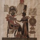 The Throne of King Tutankhamun Queen Ankhesenam Egypt Kemet Papyrus Art Painting