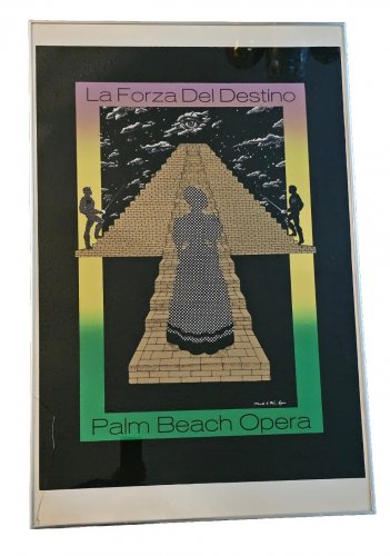 RARE Mark E. Van Epps 1982 La Forza del Destino Palm Beach Opera Poster Art