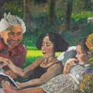 Original 1991 Signed PAUL FERNANDEZ CAROL  on canvas SEVENARTS GALLERY OWNER, CT