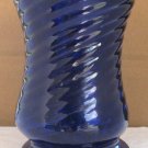 Vintage Cobalt Blue Hand Blown Swirl Design Table Glass with Pontil Base- Mexico