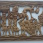 (2) Vintage Haitian Hand Carved Wood Naif Folk Art Framed Wall Sculpture Plaque