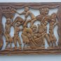 (2) Vintage Haitian Hand Carved Wood Naif Folk Art Framed Wall Sculpture Plaque