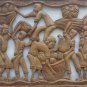 (2) Vintage Haitian Hand Carved Wood Naif Folk Art Framed Wall Sculpture Plaque