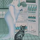 Signed Beryl Cook Percy at the Fridge Artist Proof 43/60 Lithograph Print Signed Beryl Cook Percy at the Fridge Artist Proof 43/60 Lithograph Print