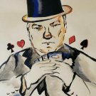 1978 Hand signed Lisa Lundsgaard Poker Card Dealer Watercolor Art Painting