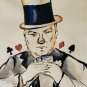 1978 Hand signed Lisa Lundsgaard Poker Card Dealer Watercolor Art Painting