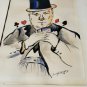 1978 Hand signed Lisa Lundsgaard Poker Card Dealer Watercolor Art Painting