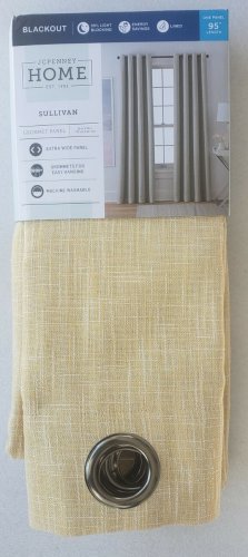 NEW IN BOX (1) JCP Home Sullivan YELLOW Blackout Grommet Curtain Panel 50 X 95