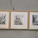 (3) Original Orna Eizenberg - Garden Landscapes - Israeli  Watercolor Painting