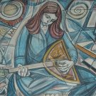 Hand Signed Irving Amen "Musician" Judaica A/P Lithograph Art Print Israel