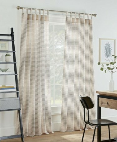 (1) Linden Street BELHAVEN Sierra Brown Rust Orange 3-WAYS Tab Top Curtain 50x84