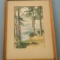 Vintage 1950's Original & Signed F L Greenson Scenic Waterfront Art Painting